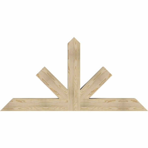 Ekena Millwork Saratoga Rough Sawn Timber Gable Bracket, Douglas Fir, 72"W x 36"H x 6"D x 6"F, 12/12 Pitch GBW072X36X0606SAR00RDF - main